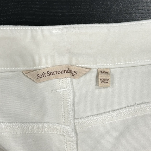 Soft Surroundings Blakely Velveteen Pants in White Pearl Ivory Color - 24W - Picture 8 of 10